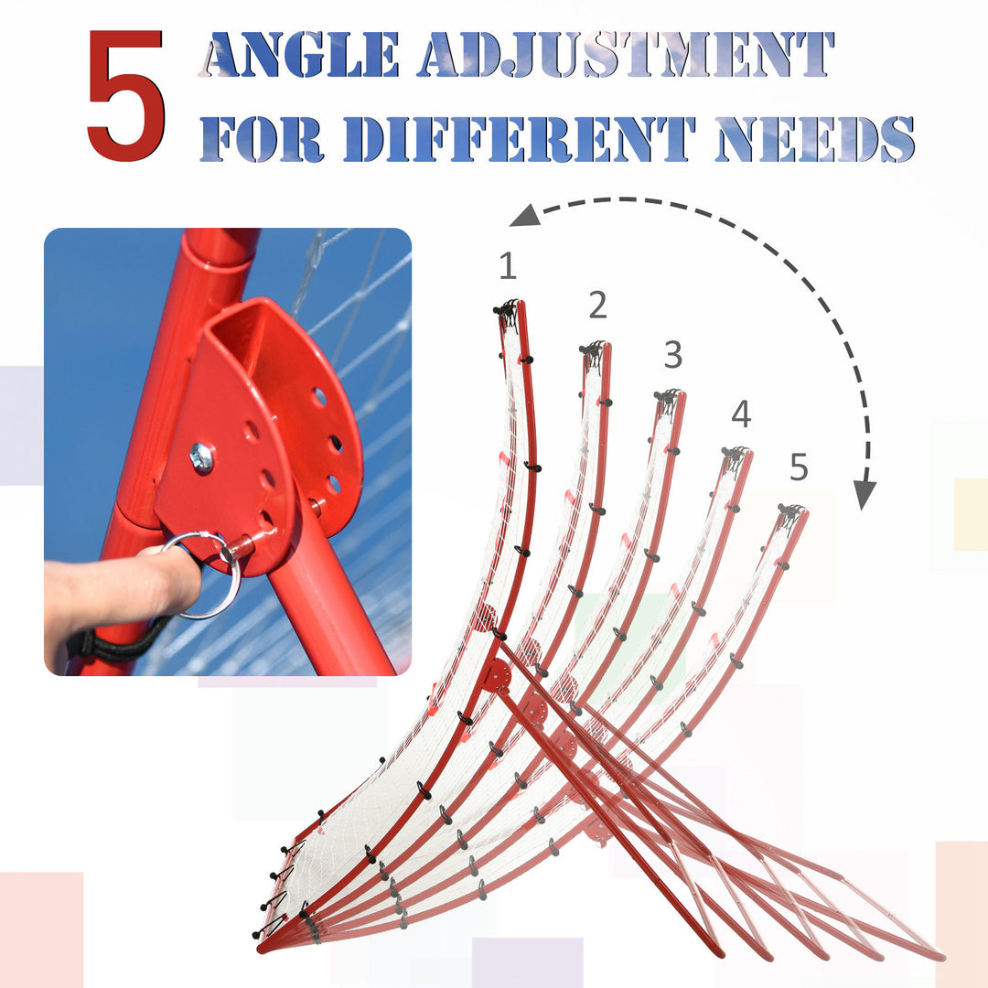 Steel Frame Adjustable 5-Angle Rebounder Goal Red/White