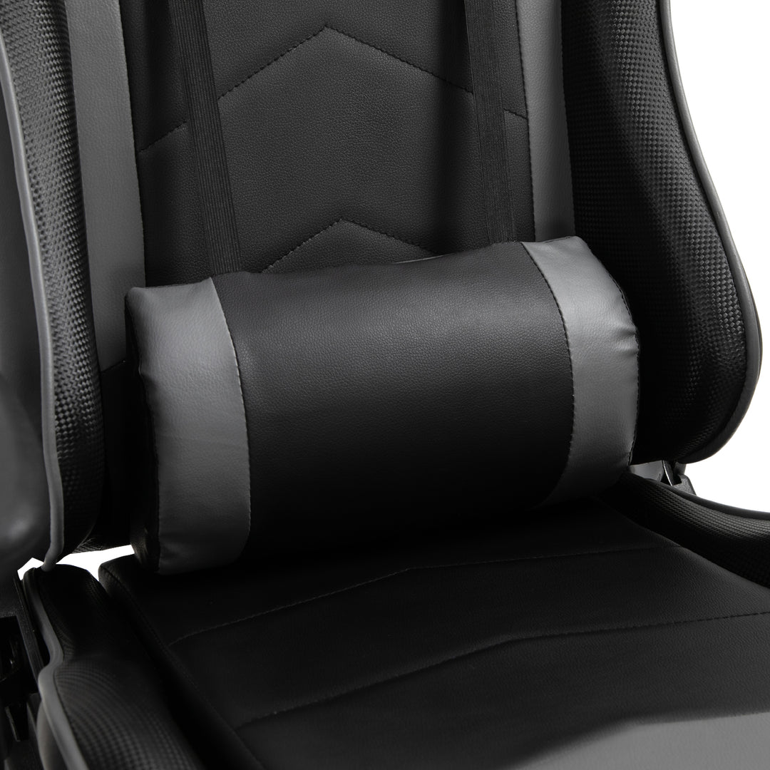 Vinsetto High Back Racing Gaming Chair Reclining 360° Swivel Rocking Height Adjustable with Pillow and Build-in Lumbar Home Black PU Leather