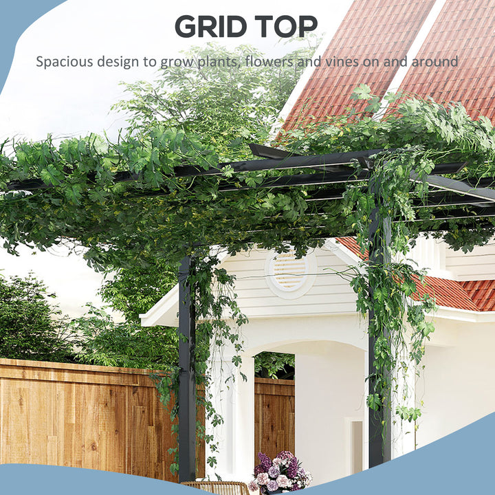 3 x 3 Meter Metal Pergola Gazebo Grape Trellis Climbing Plants Outdoor Sun Shelter Arbours Garden