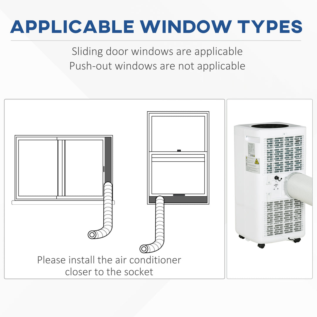 HOMCOM 7000 BTU Air Conditioner Portable AC Unit for Cooling Dehumidifying Ventilating with Remote Controller, LED Display, Timer, for Bedroom, White