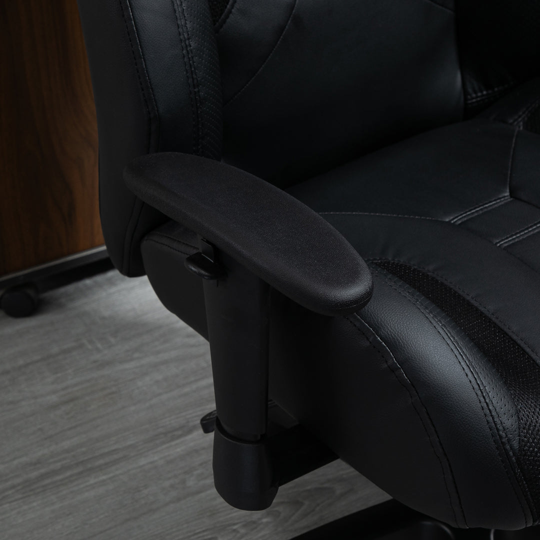 Vinsetto High Back Executive Office Chair Mesh & Fuax Leather Gamer Chair with Swivel Wheels, Adjustable Height and Armrest, Black