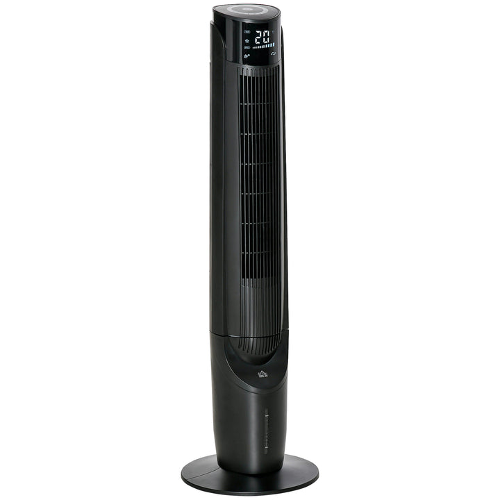 HOMCOM 42" Ice Cooling Tower Fan, Water Conditioner Evaporative Air Cooler Unit with 4 Modes, 3 Speed, Remote Control, Oscillating for Bedroom, Black