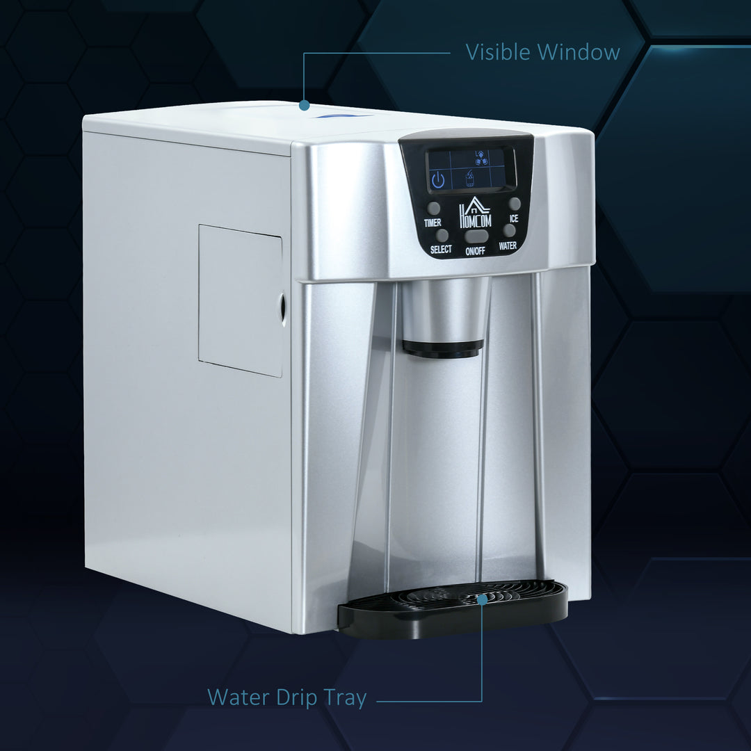 Ice Maker Machine and Water Dispenser, Counter Top, No Plumbing Required