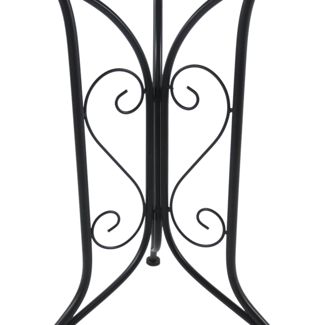 3 PCs Garden Mosaic Bistro Set Outdoor Patio 2 Folding Chairs &amp; 1 Round Table  Outdoor Metal Furniture Vintage