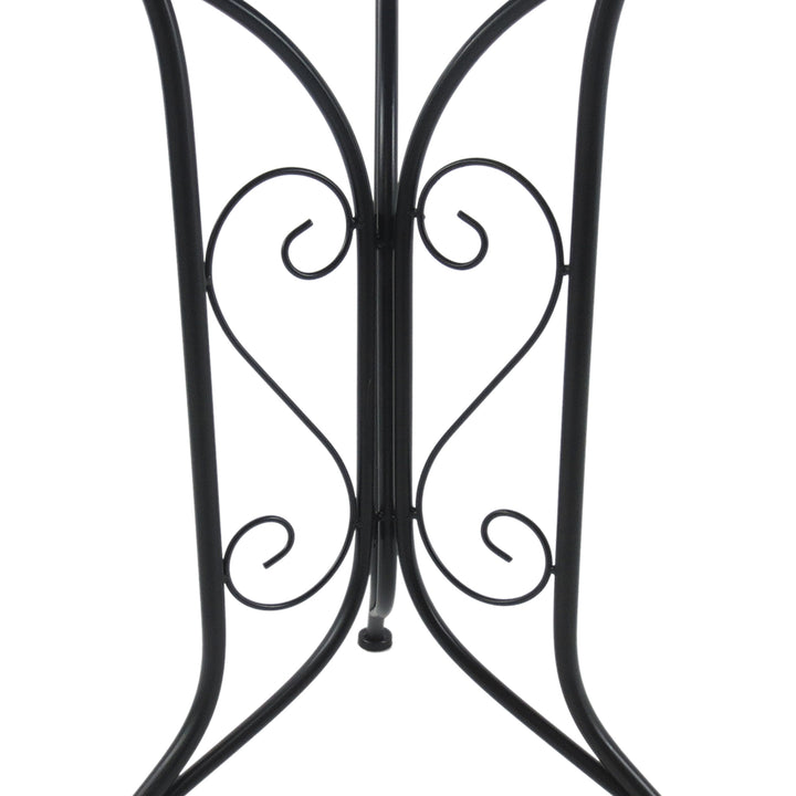 3 PCs Garden Mosaic Bistro Set Outdoor Patio 2 Folding Chairs &amp; 1 Round Table  Outdoor Metal Furniture Vintage