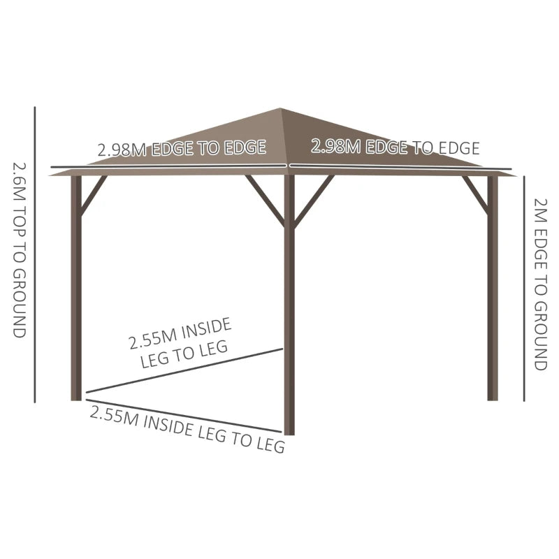 Steel Hardtop Gazebo Patio Tent Outdoor Sun Shelter Aluminum w/ Curtain