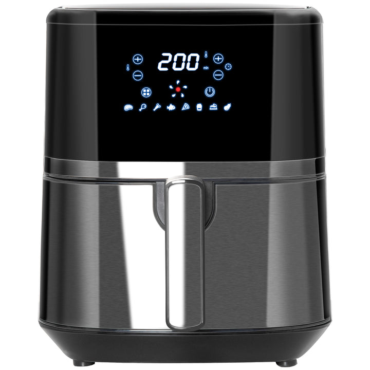 HOMCOM 4.5L Digital Air Fryer, 1500W W/ Digital Display, Adjustable Temperature, Timer and Nonstick Basket, Black