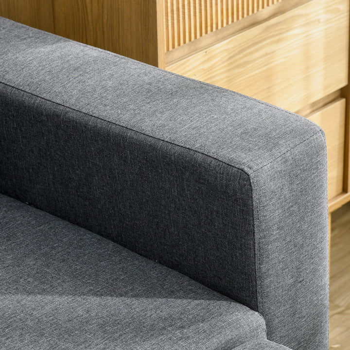 3 Seater Corner Sofa Bed with Storage, L Couches for Living Room with Chaise Lounge, Double Sofa, Grey