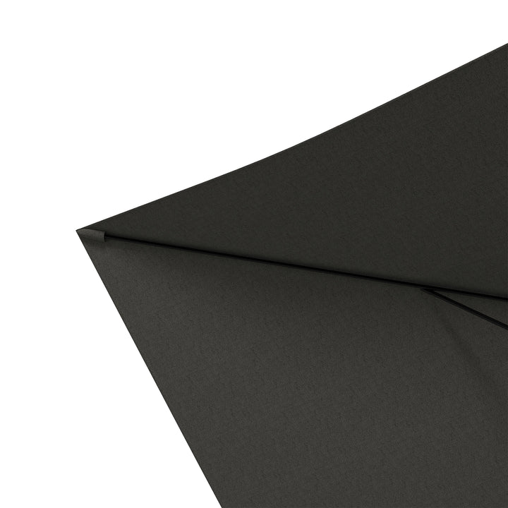 Outsunny 2 x 3(m) Garden Parasols Umbrellas Rectangular Patio Market Umbrella Outdoor Sun Shade w/ Crank &amp; Push Button Tilt, Aluminium Pole Dark Grey