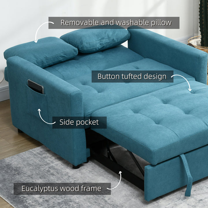 Velvet-Feel Two-Seater Sofa Bed