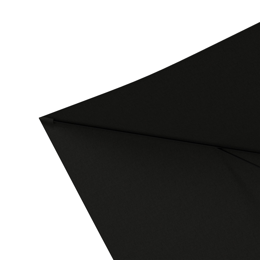 2 x 3(m) Garden Parasols Umbrellas Rectangular Patio Market Umbrella Outdoor Sun Shade w/ Crank & Push Button Tilt, Aluminium Pole, Black