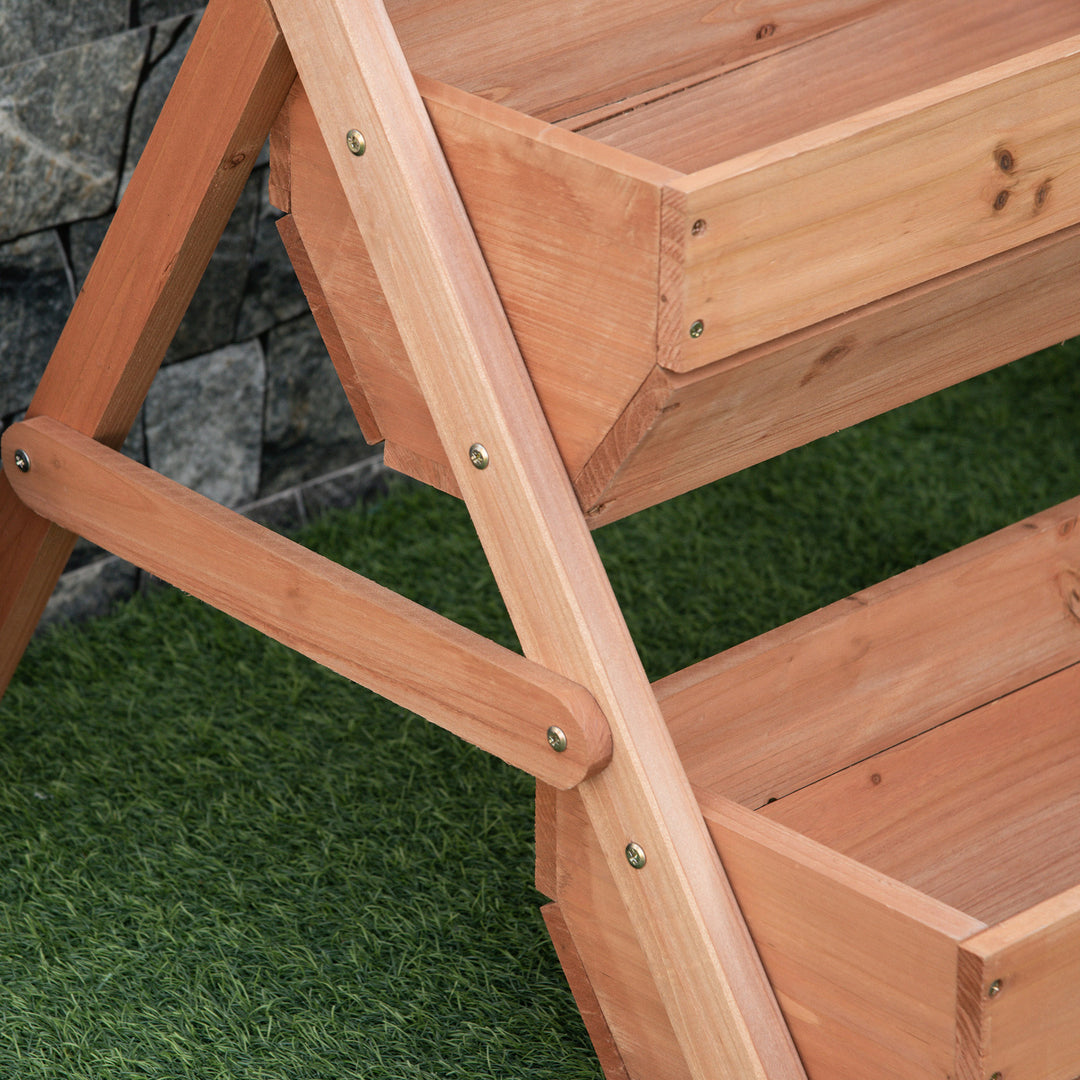 Wooden Bed Elevated Planter Box Kit, for Flower, Vegetable-Brown
