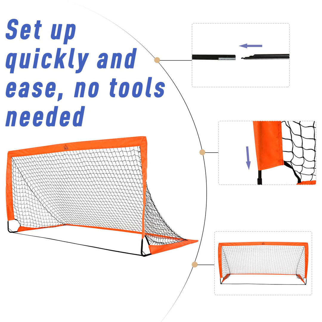 Tetoron Mesh Outdoor Folding Football Goal Orange