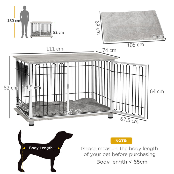 Indoor Dog Crate Furniture, Side End Table, w/ Soft Washable Cushion