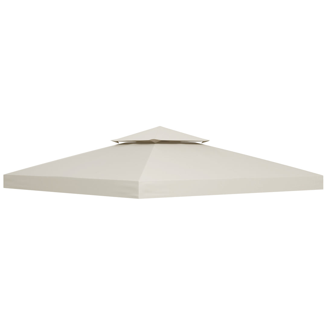 Outsunny 3 x 3(m) Gazebo Canopy Roof Top Replacement Cover Spare Part Cream White (TOP ONLY)