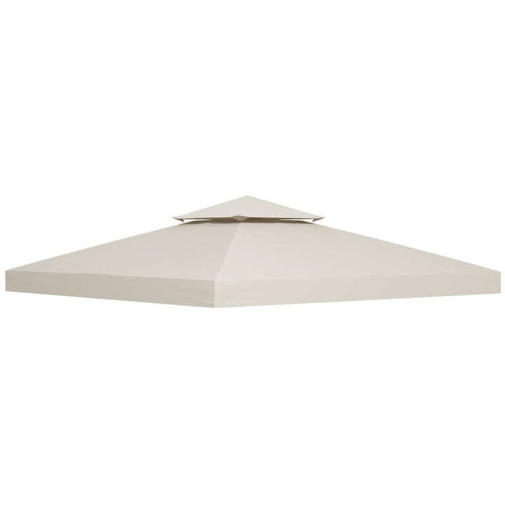 Outsunny 3 x 3(m) Gazebo Canopy Roof Top Replacement Cover Spare Part Cream White (TOP ONLY)