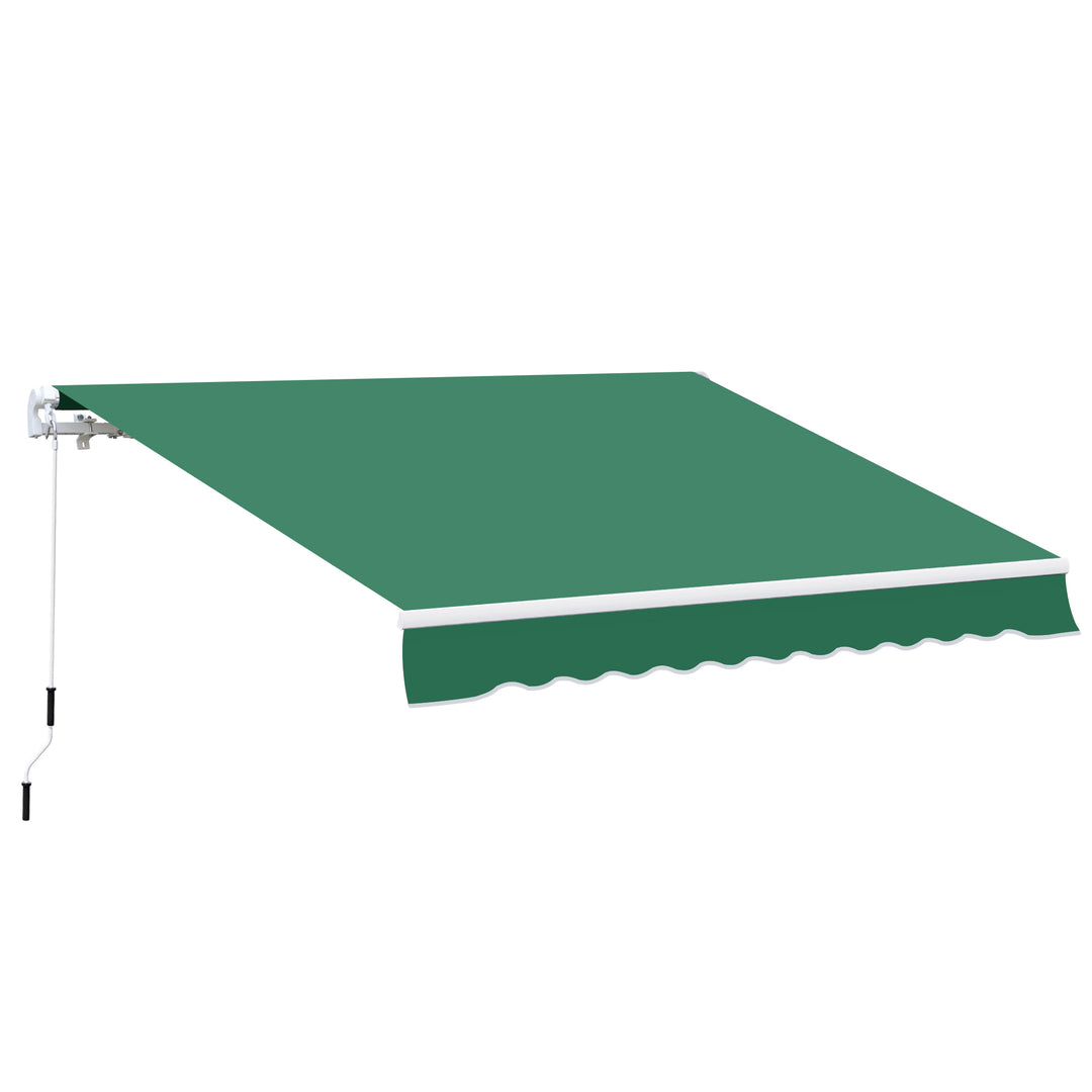 Garden Patio Manual Retractable Awning Canopy Sun Shade Shelter 4m x 3m-Green