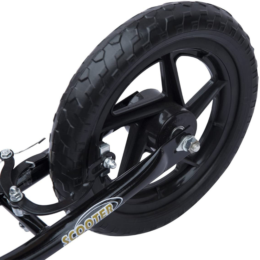 Teen Push Scooter Kids Children Stunt Scooter Bike Bicycle Ride On 12" EVA Tyres, Black