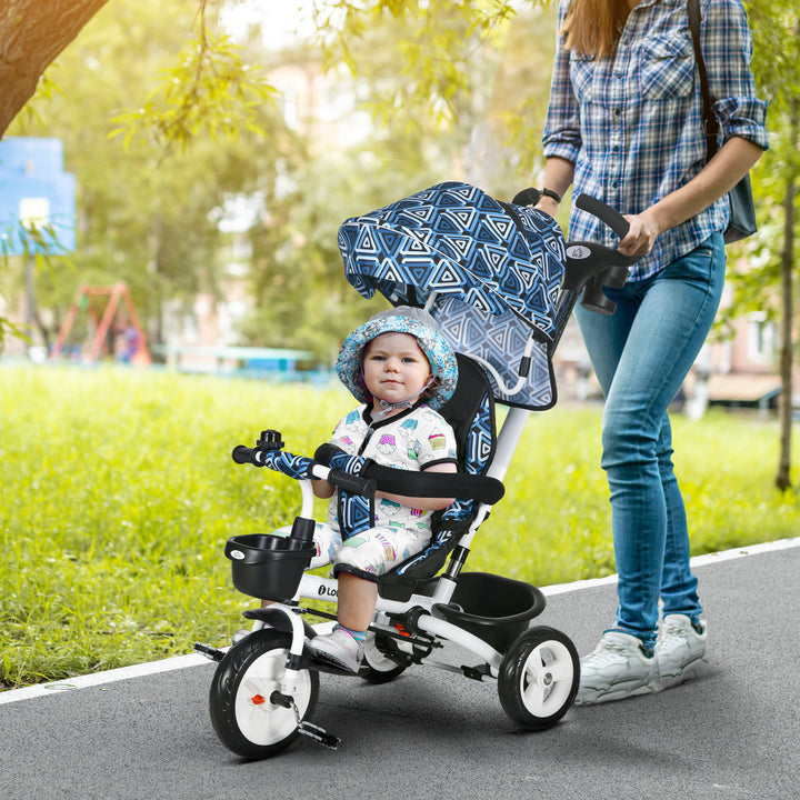 Baby Push Tricycle with Parent Handle for 1-5 Years Old, Light Blue