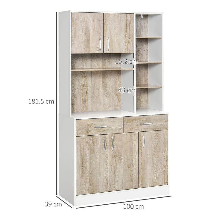 Kitchen Cupboard Sideboard Storage Cabinet Unit with Counter Top, Adjustable Shelves, Drawers for Dining Room, Living Room