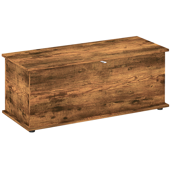 113L Storage Chest, Storage Box with Flip-Top, 100 x 40 x 40 cm, Rustic Brown