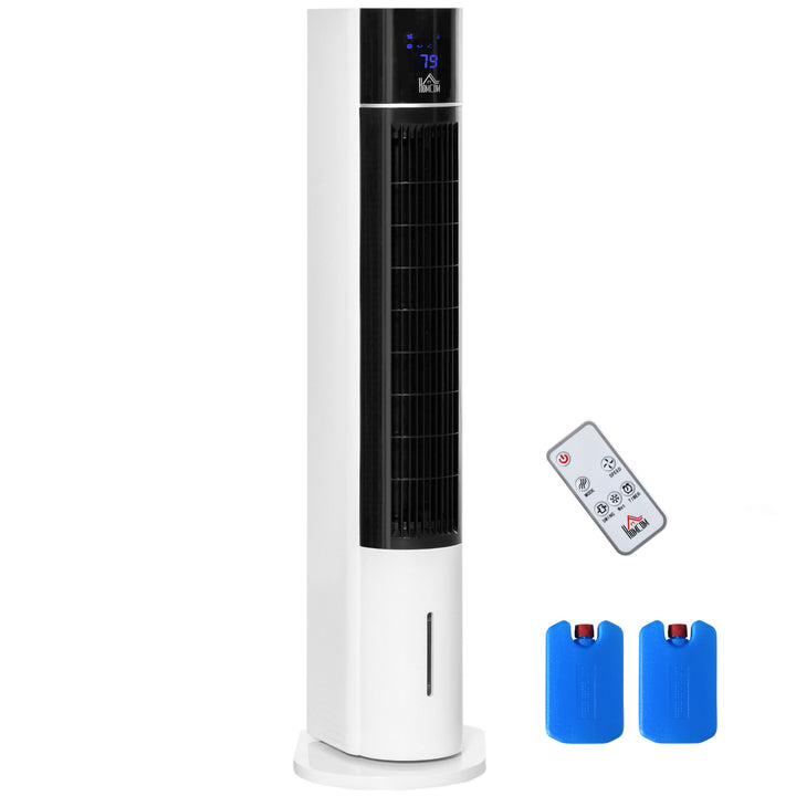 HOMCOM 41" Bladeless Air Cooler, Evaporative Ice Cooling Tower Fan Water Conditioner Humidifier Unit w/ 3 Modes, Remote Controller, Timer