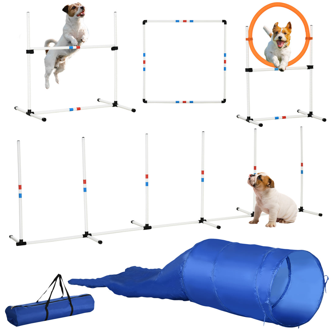 PawHut Dogs PE Set-of-5 Obstacle Agility Training Set White