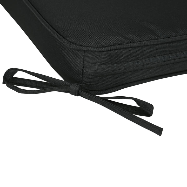 Set of 6 Chair Cushion Seat Pads for Dining Chair with straps - Black