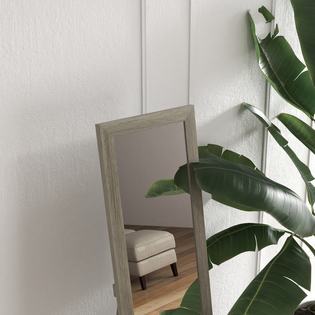 Rustic Full Length Mirror, Hanging and Freestanding Floor Mirror, Farmhouse Decorative Wall Mirror, for Living Room, Bedroom, 155 cm, Grey