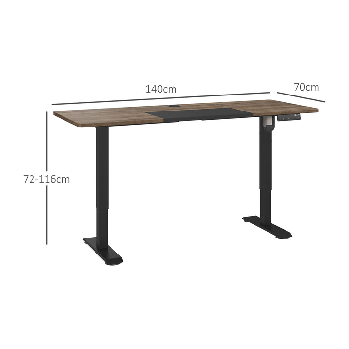 Vinsetto Height Adjustable Electric Standing Desk with 4 Automatic Memory Preset 140cm x 70cm Tabletop Stand Up Desk for Home Office