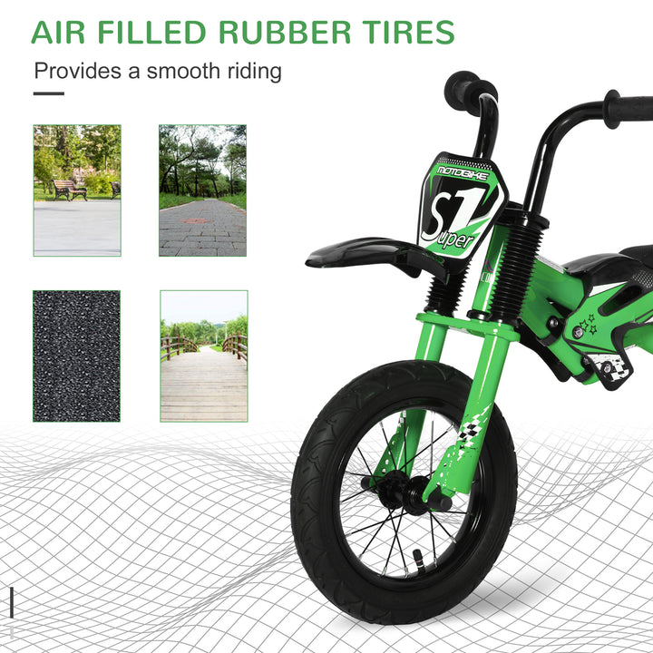 12" Kids Balance Bike, 3-6 Years Old, Green