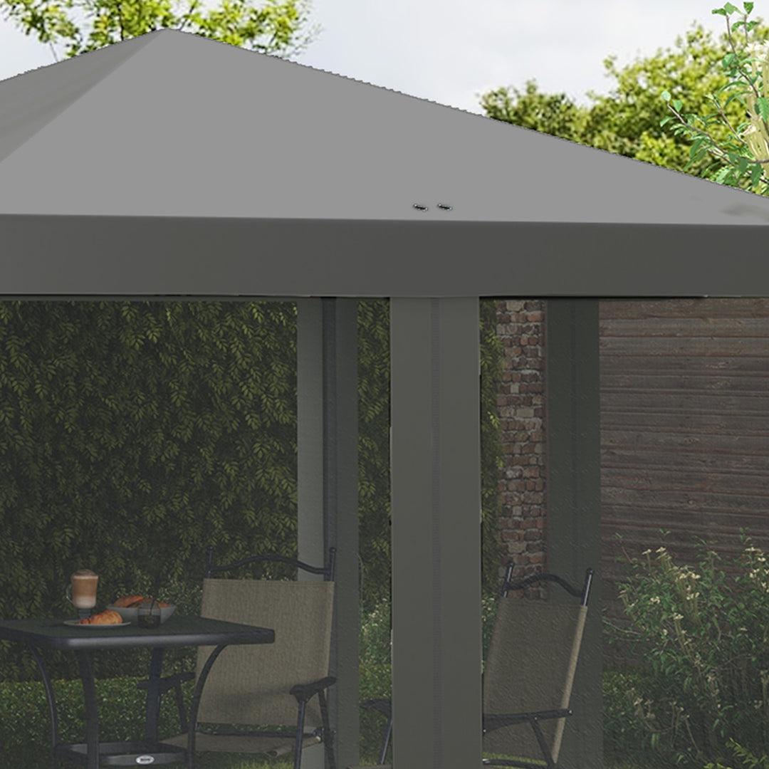 3 x 3 m Pop Up Gazebo, Garden Tent with Removable Mesh Sidewall Netting, Carry Bag for Backyard Patio Outdoor Light Grey