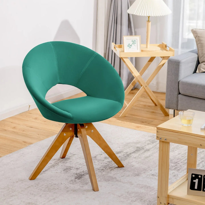 360° Swivel Velvet Accent Chair for Living Room- Green
