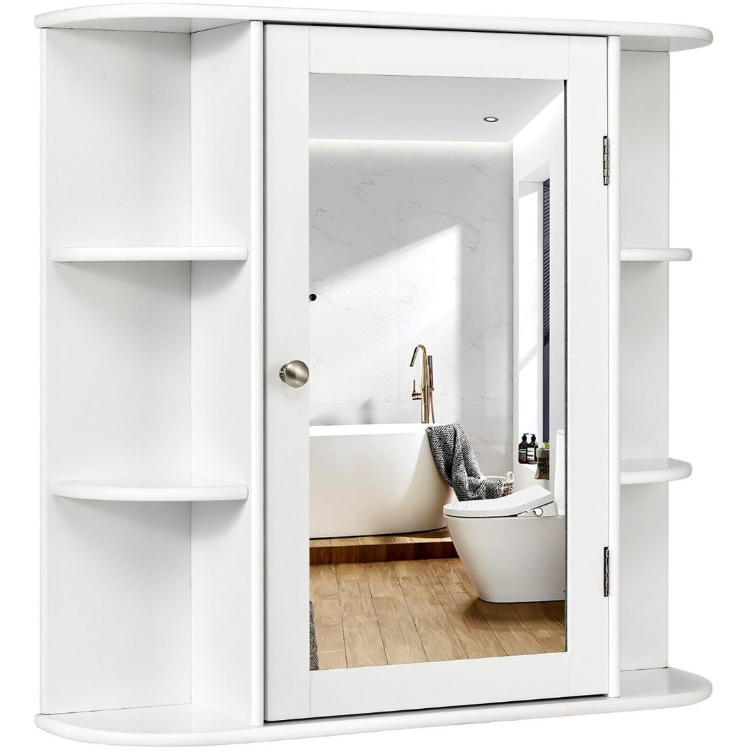 3-Tier Mirrored Wall Mounted Bathroom Cabinet-White