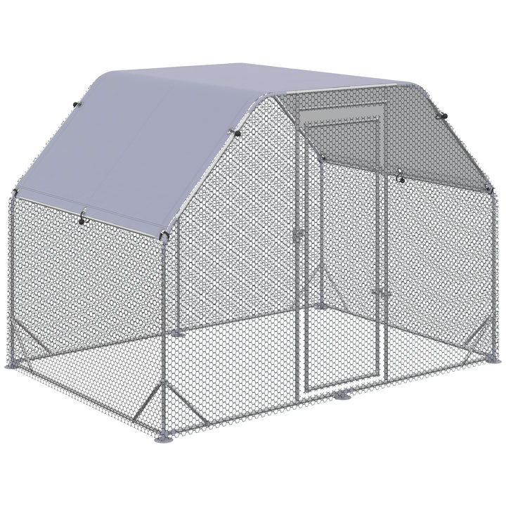 Chicken Run with Roof, Walk In Chicken Coop for 4-6 Chickens, Hen House Duck Pen Outdoor, 280x190x195 cm