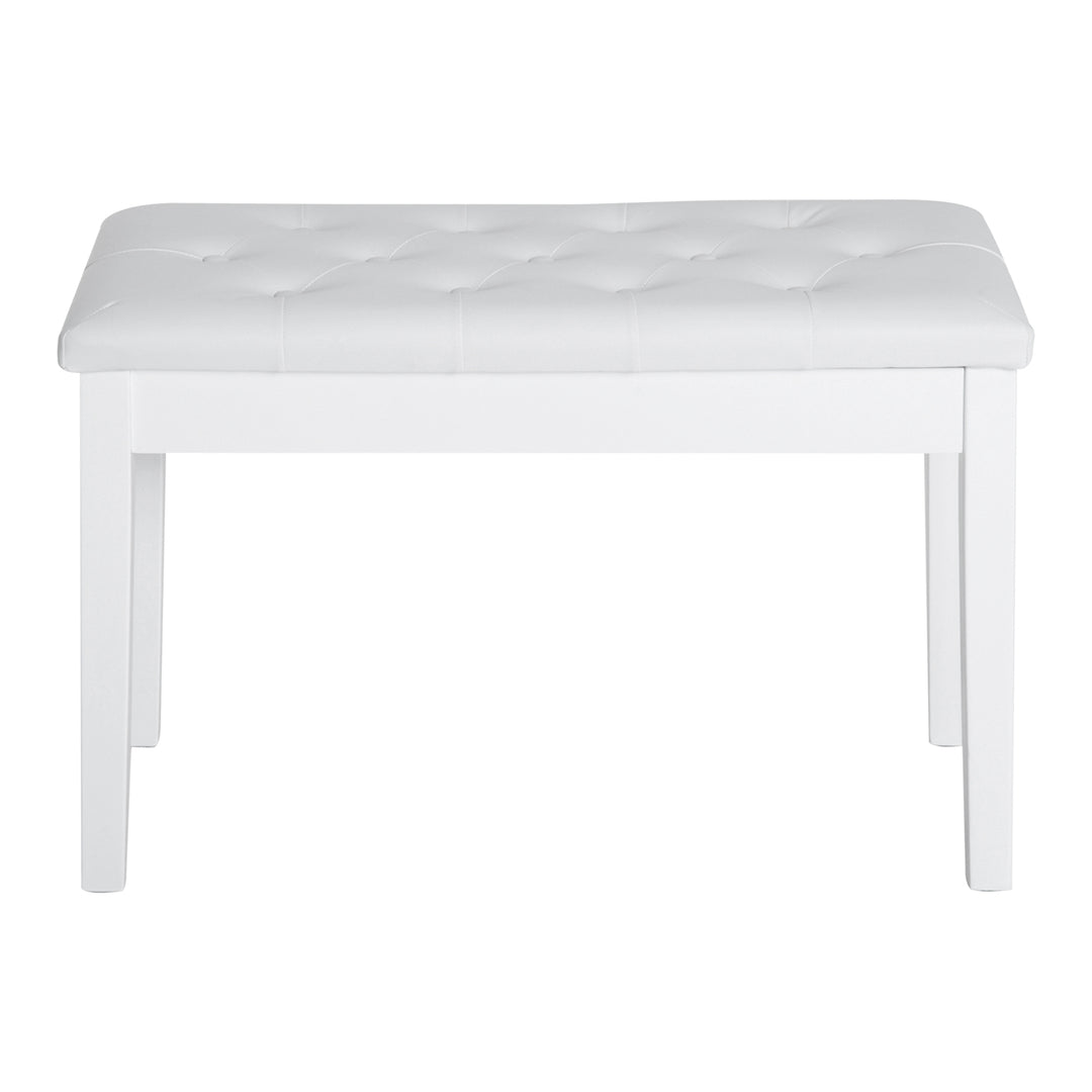 PU Leather Upholstered Stool Makeup Stool Bench Dressing Table Seat with Storage 76x36x50cm, White