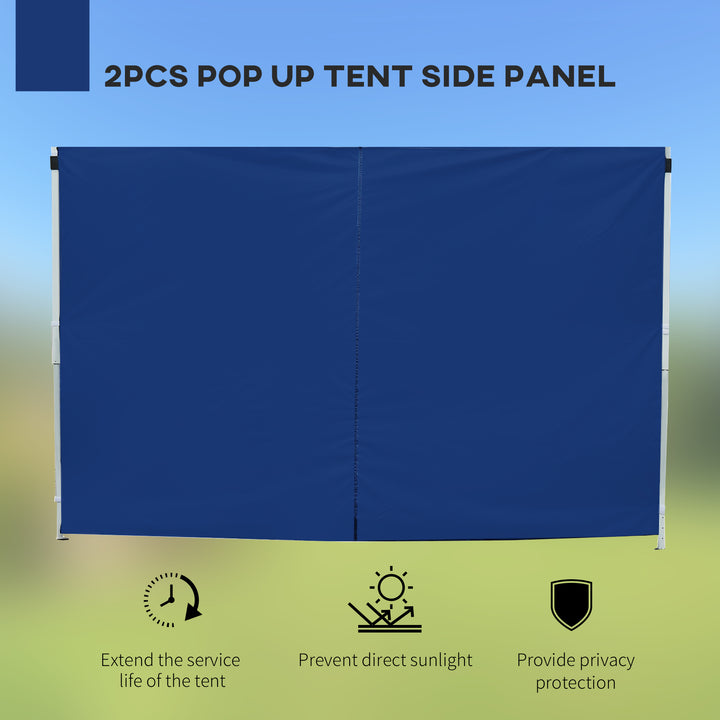 Outsunny 3m Gazebo Exchangeable Side Panel Panels W/ Window-Blue