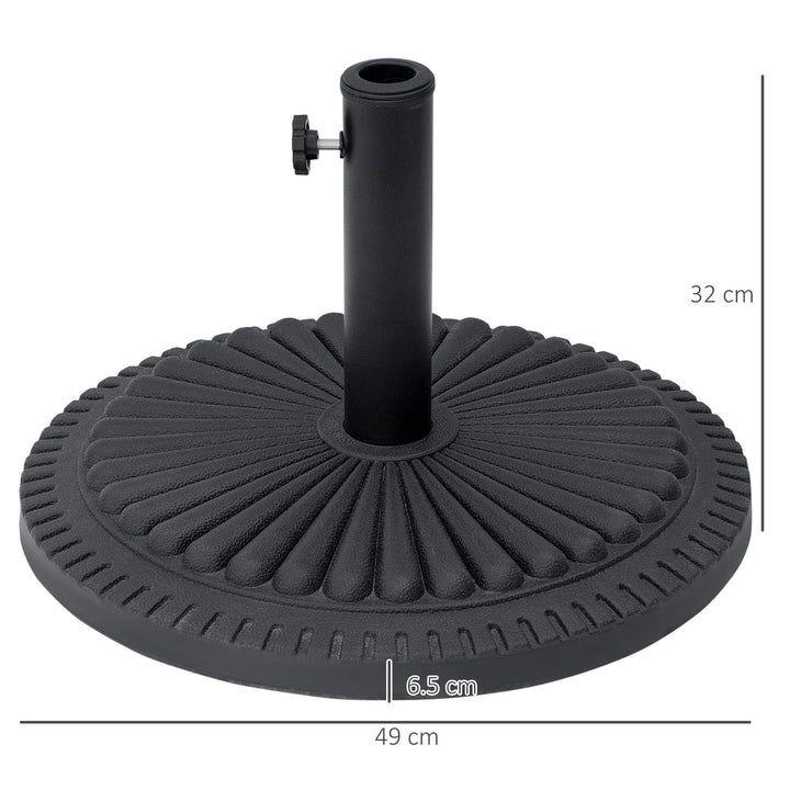 Garden 15kg Round Parasol Base Cement Outdoor Umbrella Weight Stand Black