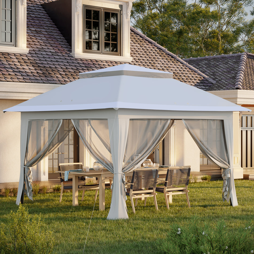Foldable Pop-up Party Tent Instant Canopy Sun Shade Gazebo Shelter Steel Frame Oxford w/ Roller Bag, 3.6 x 3.6 x 2.9(m)