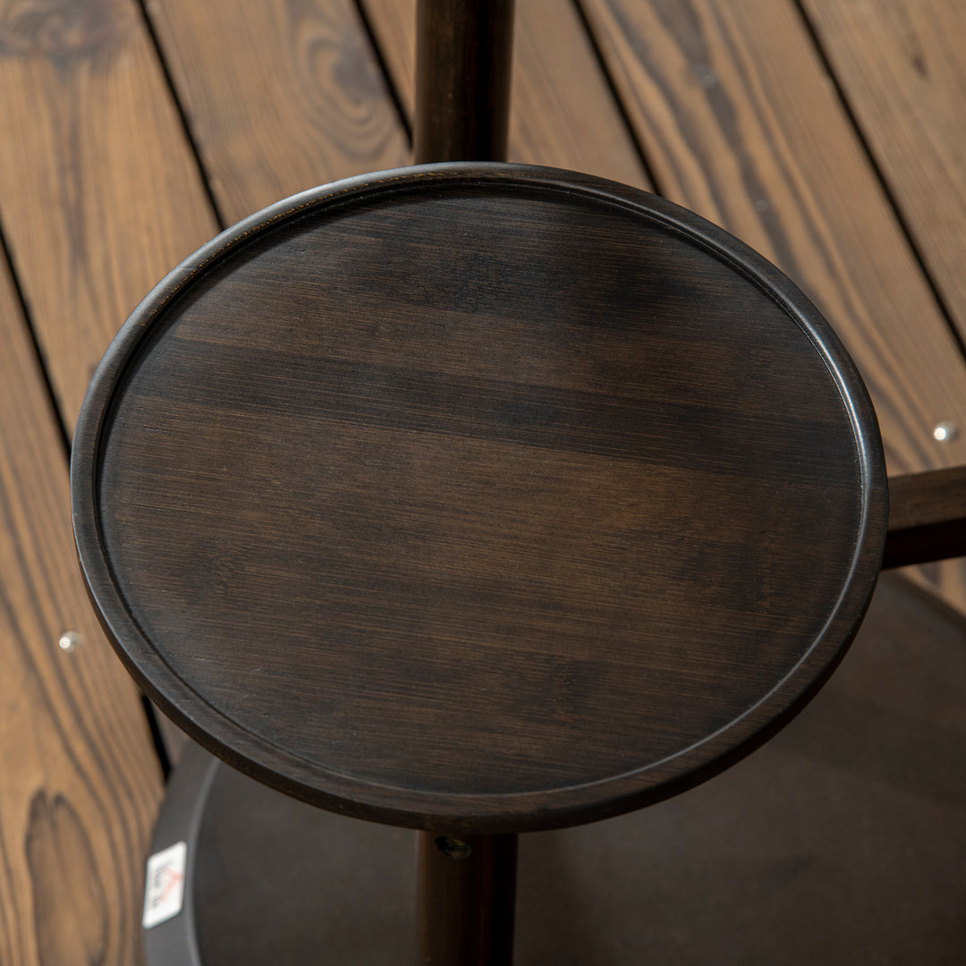 3-Tier Plant Stand, Plant Shelf Rack,  Bamboo Display Stand, 46x46x86cm, Dark Walnut
