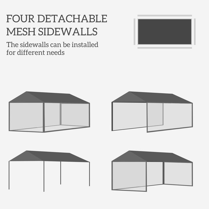 4x3 m Waterproof Gazebo W/Mesh Sides-White/Black