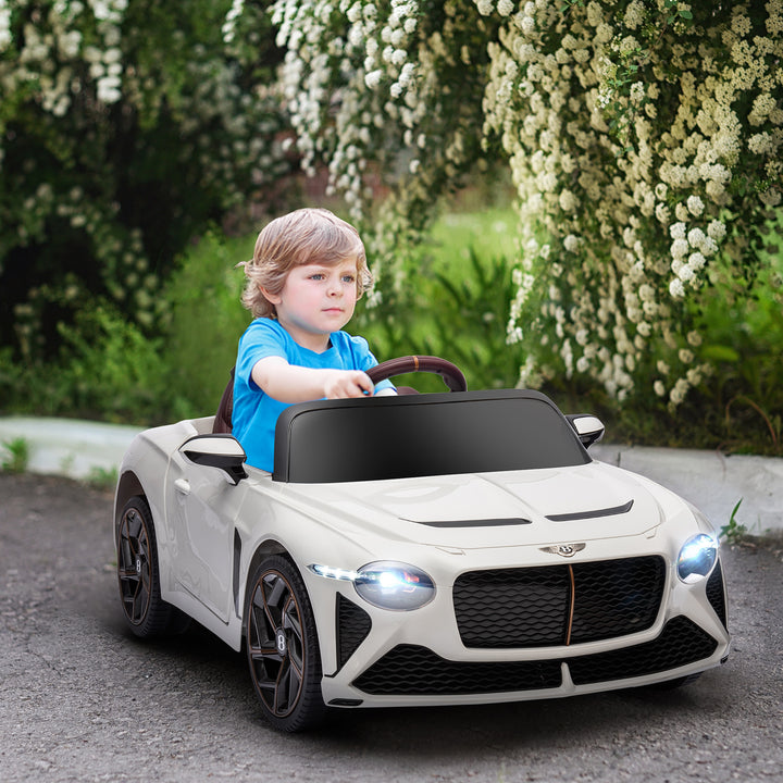Bentley Bacalar Licensed 12V Kids Electric Ride on Car with Remote Control, Powered Electric Car with Portable Battery, Music, Horn, Lights, Suspension Wheels, for Ages 3-5 Years - White