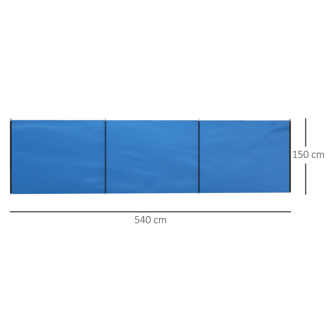 5 Pole Camping Windbreaks, Beach Wind Shield Shelter with Carry Bag 540cm x 150cm