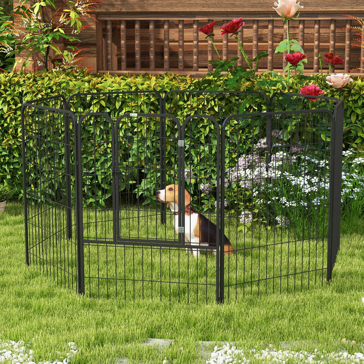 PawHut Heavy Duty 8 Panel Dog Pet Playpen for Puppy Rabbit Enclosure Foldable Indoor Outdoor 80 x 100 cm