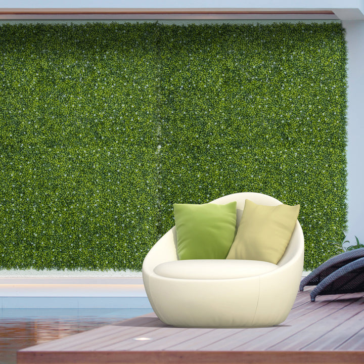 Artificial Boxwood Wall Panels with Privacy Fence Screen, Grass