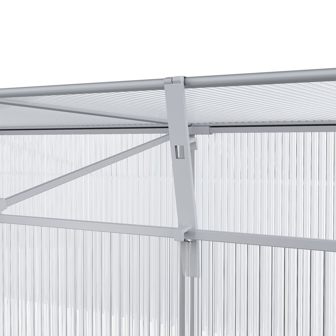 Outdoor Greenhouse Polycarbonate Grow House Flower Vegetable Plants Raised Bed Garden Aluminium Cold Frame 180 x 51 x 51 cm