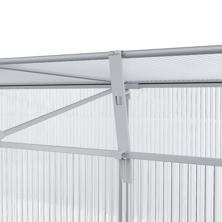 Outdoor Greenhouse Polycarbonate Grow House Flower Vegetable Plants Raised Bed Garden Aluminium Cold Frame 180 x 51 x 51 cm