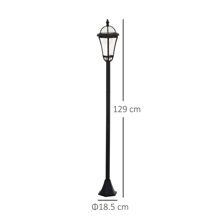 2 PCS LED Garden Lights Lamp Post Solar Powered Lantern Patio Pathway Walkway Outdoor Water-Resist Auto Switch 6-8 Hours Black