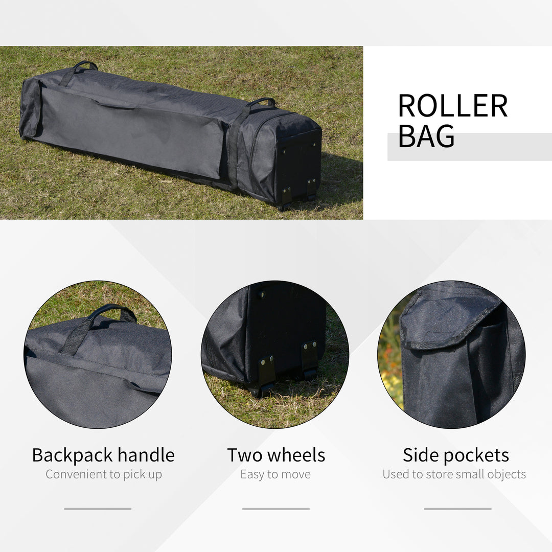Foldable Pop-up Party Tent Instant Canopy Sun Shade Gazebo Shelter Steel Frame Oxford w/ Roller Bag, 3.6 x 3.6 x 2.9(m)