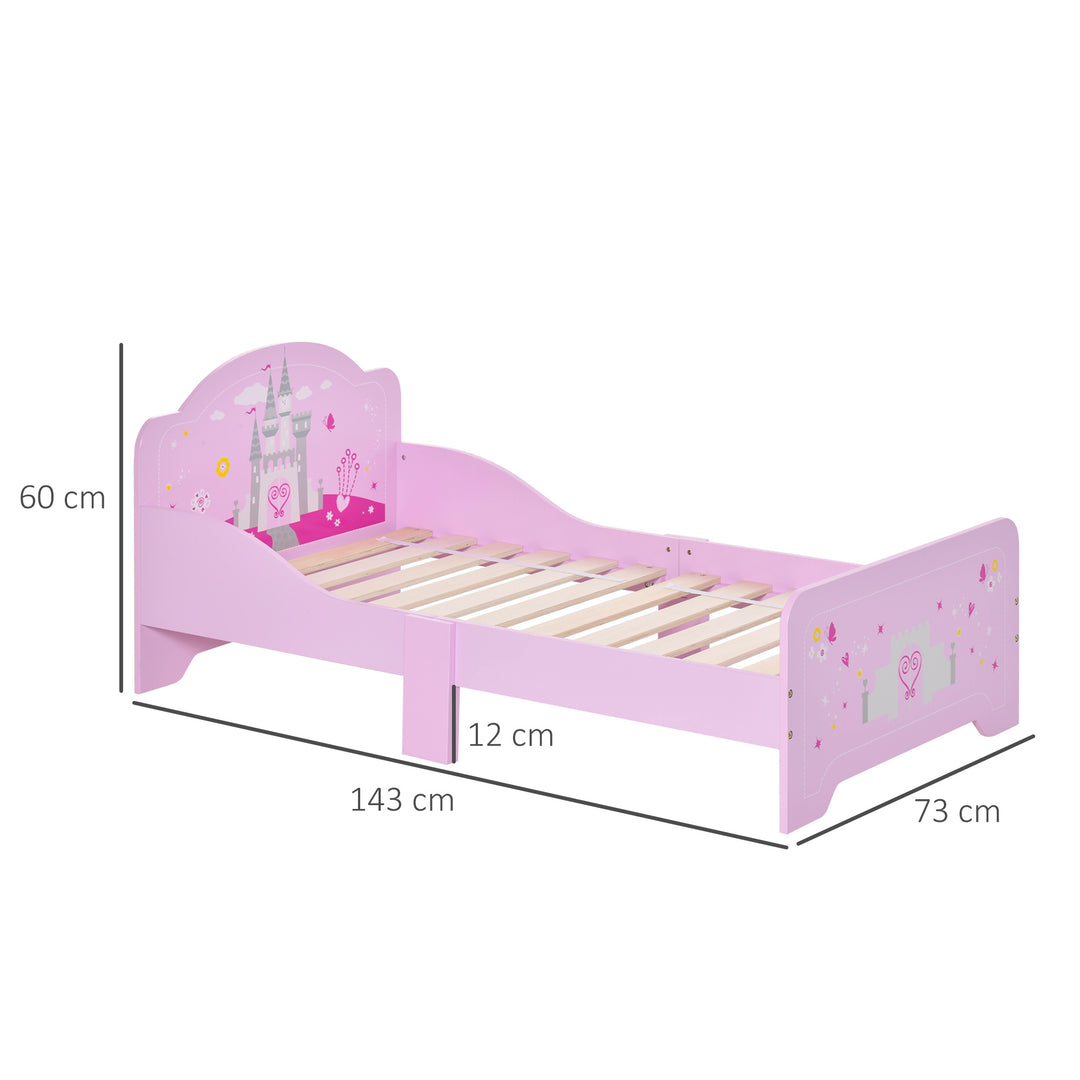 MDF Kids Castle Design Kids Single Bed Pink